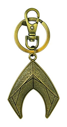 Image of DC Justice League Movie Aquaman Logo Pewter Key Ring Accessory
