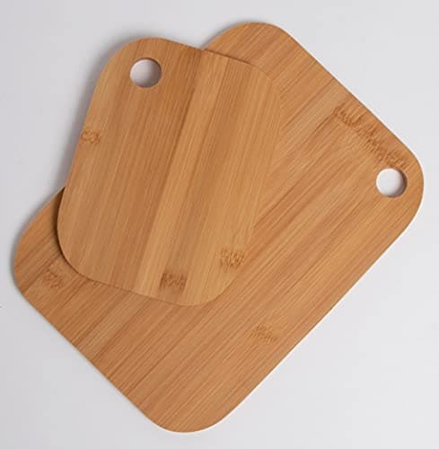 Image of Set of 2 Anti-Bacterial Bamboo Chopping Boards Wooden Cutting Board Large 30x22.5cm Small 20x15cm