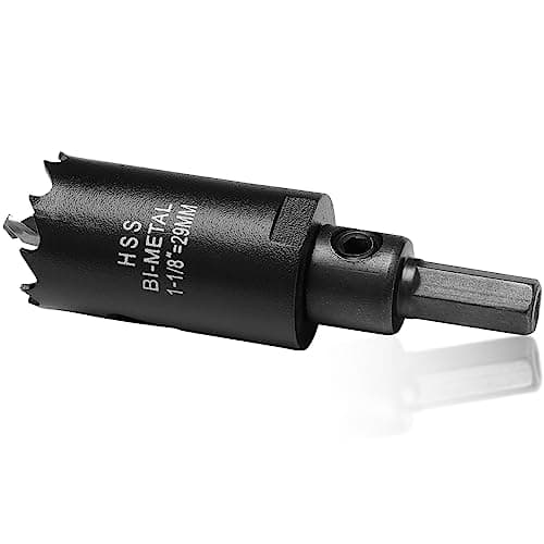 Image of 29mm Hole Saw for Metal and Wood, 1-1/8 inch HSS Bi-Metal Circular Drill Cutter with Pilot Bit for Plate Steel, Sheet Iron, Ceiling Board, Acrylic Panel, 7/16” Hex Shank