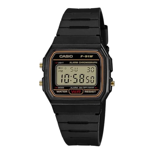 Image of Casio Digital Watch with Black Resin Strap (F91WG-9QDF)