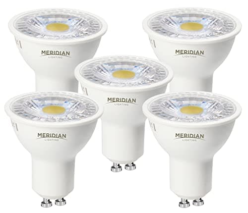 Image of Meridian LED GU10 Light Bulb Warm White 3000K, 50W Halogen Spotlight Equivalent, 5W 345lm, Non-dimmable, AC 220-240V, 38° Beam Angle - 5pk