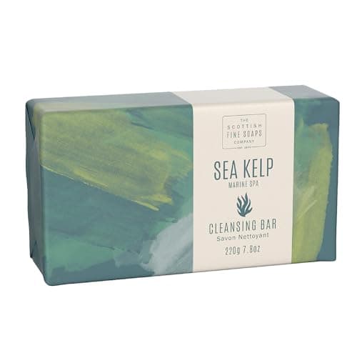 Image of Scottish Fine Soaps - Marine Spa Sea Kelp Cleansing Bar - Hydrating and Nourishing - All Over Body Use - Great For Makeup Brush Cleaning - Sensitive Formula - Vegan Friendly - 220g