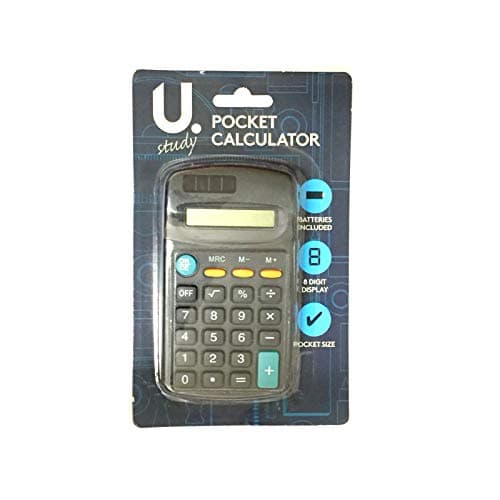 Image of Pocket Calculator - 8 Digit Display - Black
