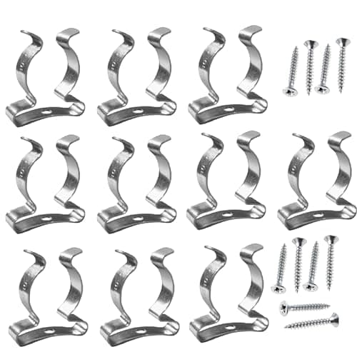 Image of SISI UK Terry Tool Clips 32mm Garage/Shed Storage Grip Tidies Wall Mounted Tool Spring Terry Clips Storage Hangers for Garages Sheds Yards Cupboards Pack of 10 (with Screws).
