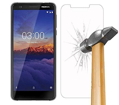 Image of Nokia 3.1 Screen Protector Premium Quality Genuine Tempered Glass Explosion & Shatter Proof [High Definition] Crystal Clear Screen Protector Guard Cover For Nokia 3 2018 (Nokia 3.1, Clear)