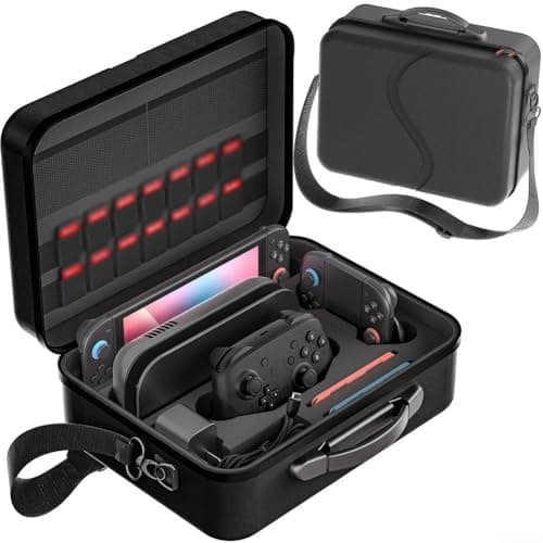 Image of Storage Bag For Nintendo Switch 2, Nylon Messenger Case With Shoulder Strap, Portable Travel Organizer For Gamers On Go(Is black)