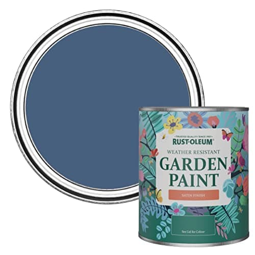 Image of Rust-Oleum Blue Mould-Resistant Garden Paint In Satin Finish - Ink Blue 750ml