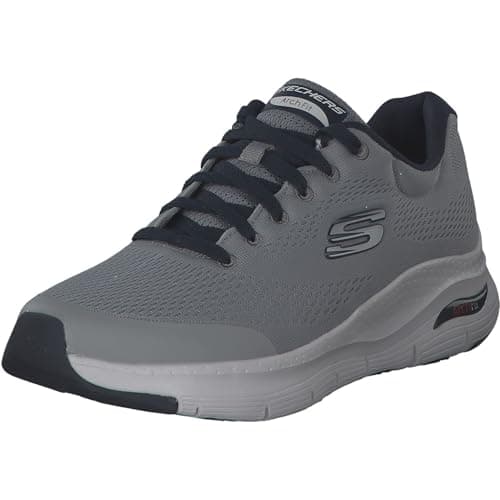 Image of Skechers Men's Arch Fit Sneaker,Gray Textile/Synthetic/Navy Trim,8 UK