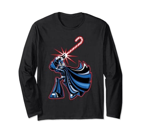 Image of Star Wars Christmas Candy Cane Darth Vader Long Sleeve T-Shirt