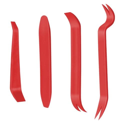 Image of flintronic 4PCS Trim Removal Tool, Car Trim Removal kit, Car Radio Door Dashboard Installation Tool Kits, Plastic Pry tool, Automotive Panel Dash Interior Accessories, Repair Mechanic Bar Scraper, Red