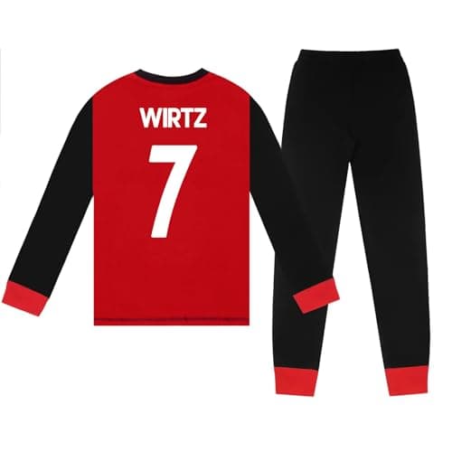 Image of Liverpool FC Boys Wirtz 7 Long Pyjamas Red Black 11-12 Years