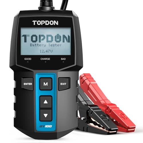 Image of TOPDON BT100 Car Battery Tester 12V Load Tester, 100-2000 CCA Automotive Alternator Teste Digital Auto Battery Analyzer Charging Cranking System for Car Truck Motorcycle ATV SUV Boat Yacht