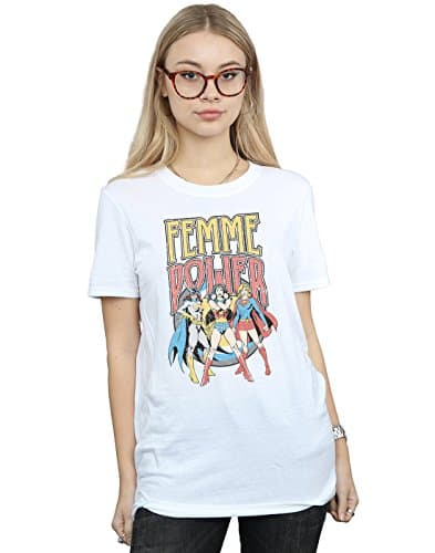 Image of DC Comics Women's Wonder Woman Femme Power Boyfriend Fit T-Shirt XX-Large White