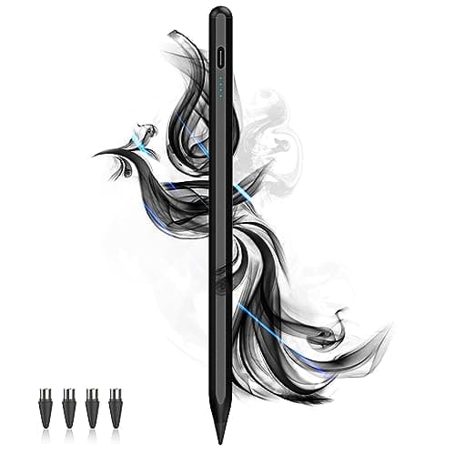 Image of Stylus Pens for Touch Screens Power-Display Tablet Pen POM Tip Magnetic Rechargeable iPad Pen Compatible with iPhone/iPad/Samsung/Lenovo/and Other iOS/Android smartphone and Tablet Devices (Black)