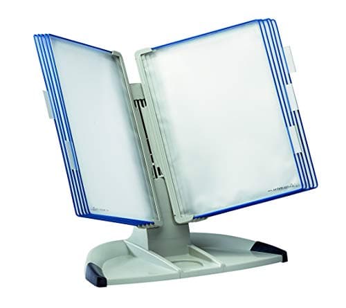 Image of Tarifold Office Desk Display Stand with 5 Clip-on Index Tabs and 10 Pockets A4 Blue Ref 734301