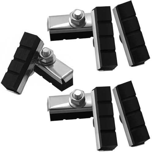 Image of JOOTUEPO 4 Pairs Black Bike Brake Pads, Universal Bicycle Brake Rubber Pads Noise-free X-Type Brakes Blocks Cycle 40mm Vintage Bicycle Brakes Blocks with Hex Nuts and Spacer for Road Mountain Bikes