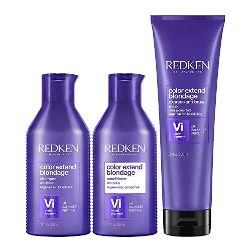 Image of Redken Color Extend Blondage Shampoo 300ml, Conditioner 300ml & Anti-Brass Mask 250ml Pack
