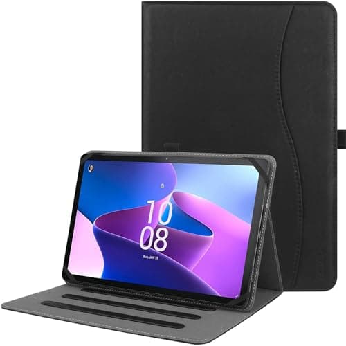 Image of HGWALP Universal 9",9.7",10.1",10.2",10.5",10.9",11" inch Tablet Case,Multi-Viewing Angels Stand Case with Handstrap&Pocket for TABWEE T80/T90/Doogee U11/A9/Whitdeer-Black