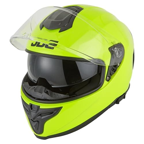 Image of JDC Motorcycle Helmet Full Face - Retractable Double Visor ECE 22.06 - SABRE - Yellow - L