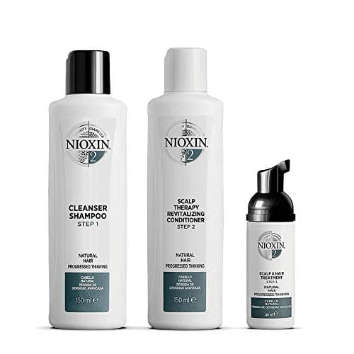 Image of Nioxin 3-Part System, System 2 Natural Hair with Progressed Thinning, Hair Thickening Treatment, Scalp Therapy, Trial Kit