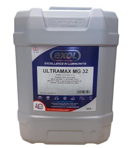 Image of EXOL ULTRAMAX MG 32 HYDRAULIC OIL 20LTR, A HIGH VISCOSITY HVI MULTIGRADE HYDRAULIC OIL MEETING 51524 part 3, category HVLP SPECIFICATION