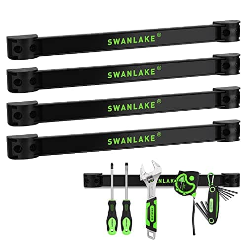 Image of SWANLAKE 4-Piece 12" Magnetic Tool Holder Strip,4-Pack Tool Magnet Bar for Garage Organization, Shop Organization, Mounting Screws Included.
