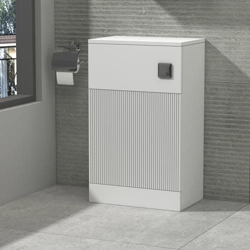 Image of Evora 500mm Fluted BTW Bathroom Back to Wall Toilet WC Unit Satin White