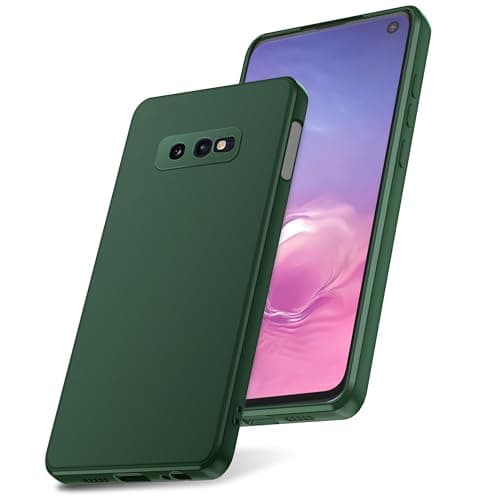 Image of Watana for Samsung Galaxy S10e S10 e Case, Soft-Touch Silicone Phone Case, Shockproof, DustProof, Antiskid Full Body Armour Phone Cover with Microfiber Lining for samsung S10e S10 e,Green