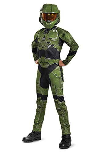 Image of Disguise Official Halo Master Chief Costume Kids, Master Chief Armour Infinite Childrens Halo Costume for Boys Fancy Dress Up Outfit World Book Day Week Birthday Small