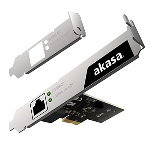 Image of Akasa 2.5 Gigabit PCIe Network Card | 10/100/1000/2500 Mbps | RJ45 Ethernet port | Support Low Profile Case | Compatible with Windows 7/8.X / 10 Linux 4.x or later | AK-PCCE25-01