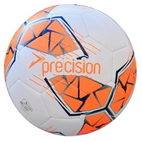 Image of Precision Fusion High Performance Midi Football, Durable, Machine Stitched TPU, 2mm EVA Lined, Lightweight 220g, White, Official Ball Size 2