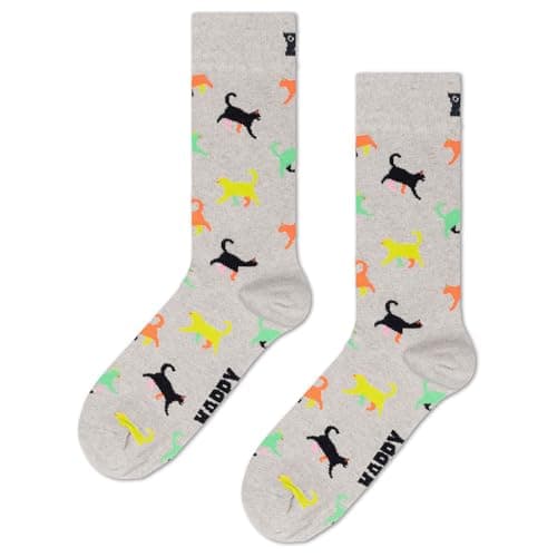 Image of Happy Socks Kitten Love Sock Grey, gray, 41-46