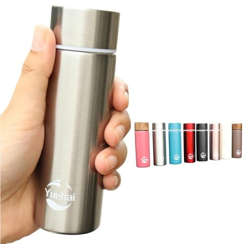 Image of Stainless Steel Water Bottle, Mini Flask 150ML,Coffee Vacuum Small Flasks Small Capacity Portable Travel Drink Water Bottle Insulated Cup (Silvery)