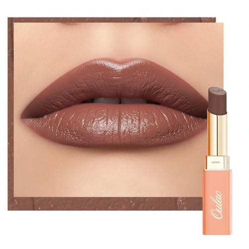 Image of Oulac Satin Matte Muted Brown Lipstick - Grey Brown Long Lasting Lip Stick, Full Coverage with Smooth Creamy Texture Lip Colour, Moisturizing & Weightless Formula Lip Makeup, 4.3g, SG12 Boundless