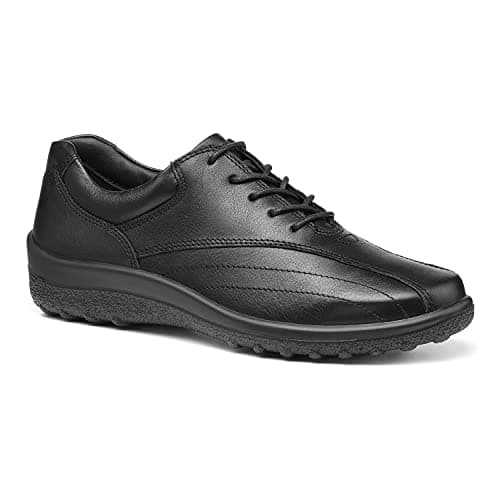 Image of Hotter Tone II Women's Casual Classic Bowling Shoe with Decorative Stitching and Sporty Grippy Sole in Soft Leather and Suede Wide EE Fit 3 UK