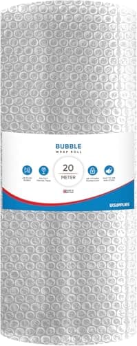 Image of UK SUPPLIES LIMITED Clear Eco-Friendly Bubble Wrap Roll (Pick Any Size 300MM to 1000MM) Lightweight Packing Wrap for Shipping, Moving House & Storage, Protective Air Bubble Packaging, 600MM x 20M