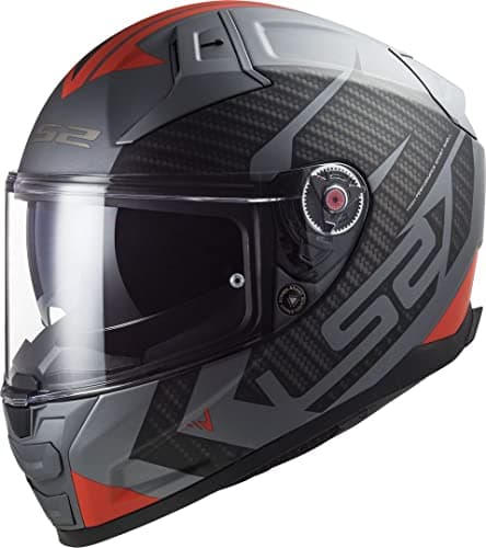 Image of LS2, Full Face Motorcycle Helmets Vector II Splitter Matte Titanium Red 4XL