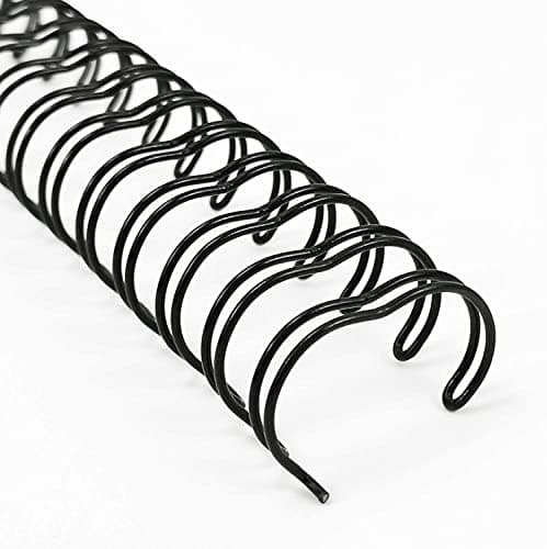 Image of RAYSON Wire Binding Spines, 80 Sheets, 34 Loops, 12.7mm, 3:1 Pitch, Black, A4, Pack of 100