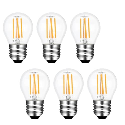 Image of Akynite E27 G45 Mini Globe LED Light Bulb 4W Warm White 2700K, 400LM, Replace E27 40W Halogen, AC 220V, ES Screw P45 Golf Ball LED Clear Bulbs for Indoor Lighting, not dimmable, 6pcs