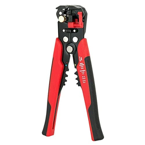 Image of LSLANSOON 1110 3 in 1 Self-Adjusting Wire Stripper Cutter, Wire Crimping Tool Wire Pliers for Wire Stripping, Cutting, Crimping 10-24 AWG (0.2-6.0mm Square) (Red)