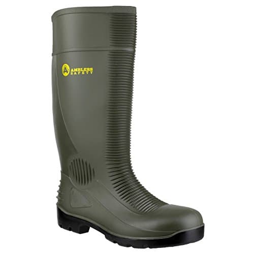 Image of Amblers Safety Unisex FS99 Safety Wellington, Green, Size UK 5