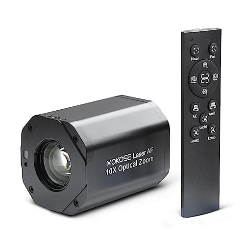 Image of MOKOSE USB HDMI Video Camera with 10X Optical Zoom 1080p 60fps HDMI Webcam Laser Detection Auto Focus and Remote Control for Conference Live Streaming Business Education Medical Teaching