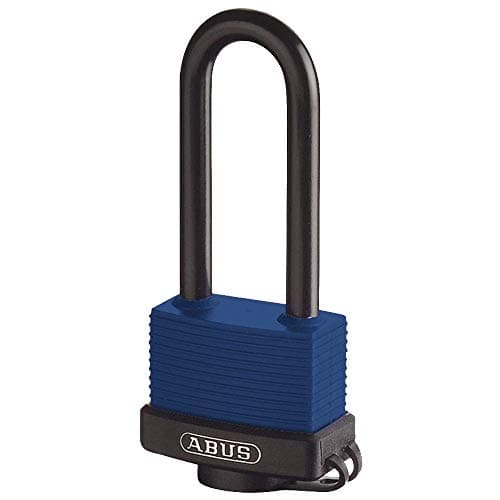Image of ABUS 70IB/45HB63 Weatherproof Brass Padlock – Long Stainless Steel Shackle – Aqua Safe Marine Grade – Corrosion Resistant – Plastic Coated – Security Level 5