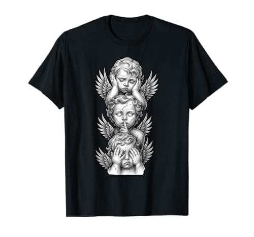 Image of See No Evil Speak No Evil Hear No Evil Baby Angel Cherubs T-Shirt