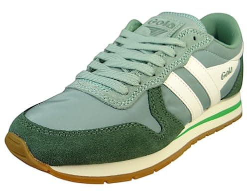 Image of Gola Daytona Chute Womens Classic Trainers in Green Off White - 4 UK