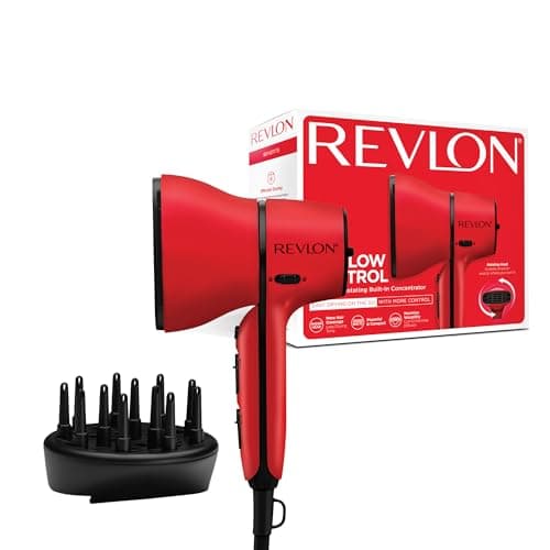 Image of Revlon Airflow Control Dryer, Compact Dryer with Rotating Built-in Concentrator and Curl-Enhancing Diffuser, 2000W, RVDR5320