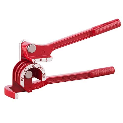 Image of Wostore 180 Degree Tubing Bender for 1/4 5/16 and 3/8 Inch Copper Aluminum Thin Stainless Steel Red