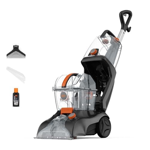 Image of Vax Rapid Power Revive Carpet Cleaner Machine, Rug, Upholstery, Car, Stair Upright Shampooer Washer, Handheld Spot Cleaning Wash Tool, Solution, 1200W, Grey/Orange, CWGRV011