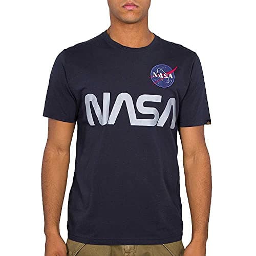 Image of Alpha Industries NASA Reflective T Shirt for Men Rep.Blue