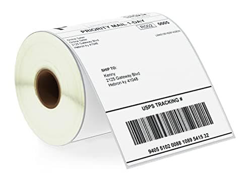 Image of BETCKEY - 102 mm x 152 mm (4 in x 6 in) Perforated Empty Thermal Transport Label Compatible with Zebra and Other Printers [1 Roll / 250 Labels]